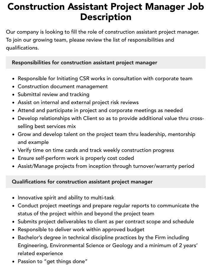discover the key responsibilities and skills of an assistant construction project manager, supporting project planning, coordination, and execution in the construction industry.